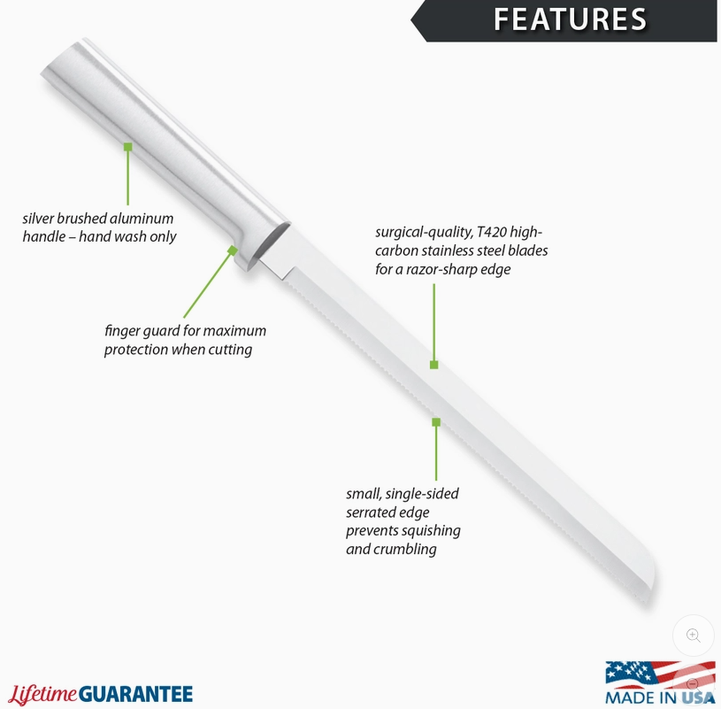8" Bread Knife - Silver Handle