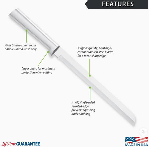 8" Bread Knife - Silver Handle